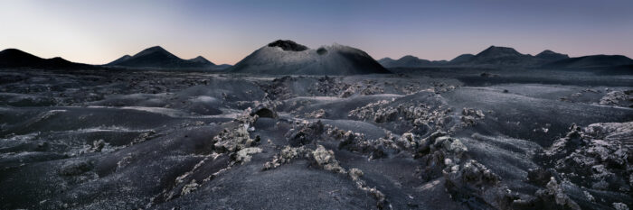 Dark Desolate volcanic landscape