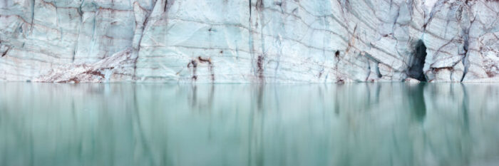 Edge of a glacier in canada