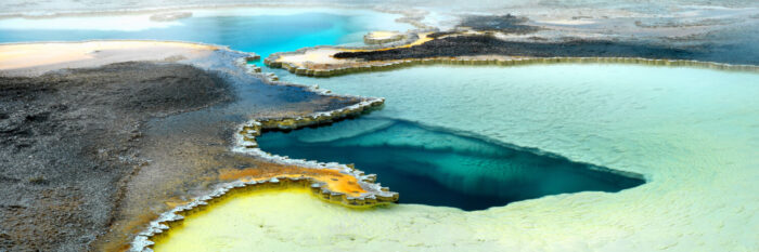 Colorful Volcanic Pool in Yellowstone national park