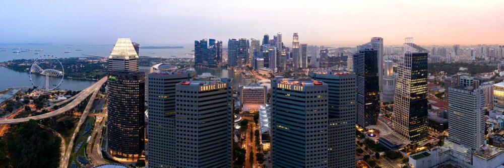 Singapore subtext city drone photo