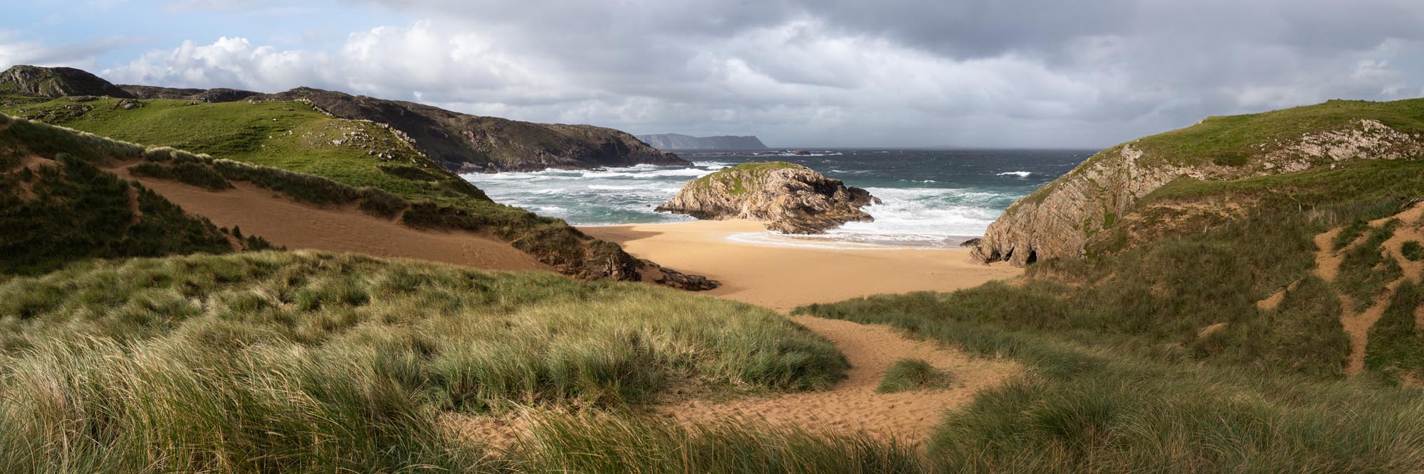 panoramic print of murder hole beach in Ireland