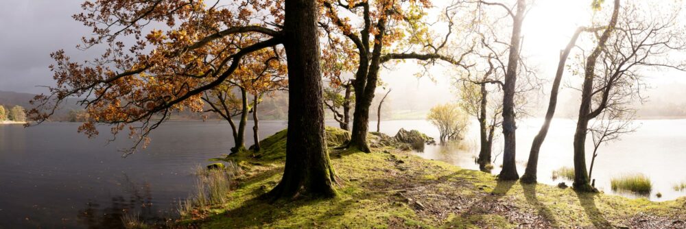 panoramic print of the lake district in fall