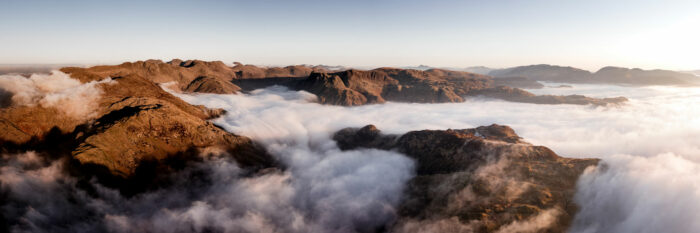 Aerial of a Lake District cloud inversion