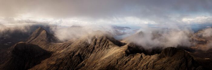 Panoramic print of the Scottish mountains Bla Bheinn on the isle of Skye