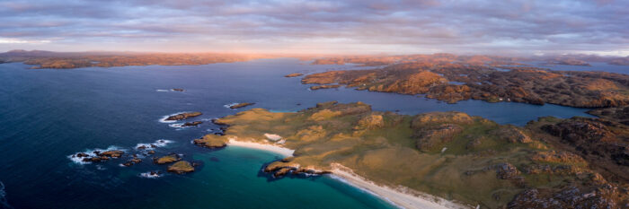 aerial of little and Great Bernera on the isle of lewis in Scotland