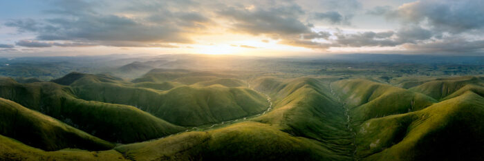 Panoramic Aerial Print of the Howgill Fells Sunset Yorkshire Dales