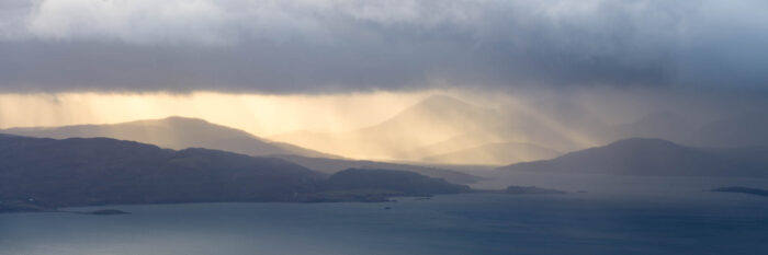 Panorama of the Cuillin mountains Isle of Skye