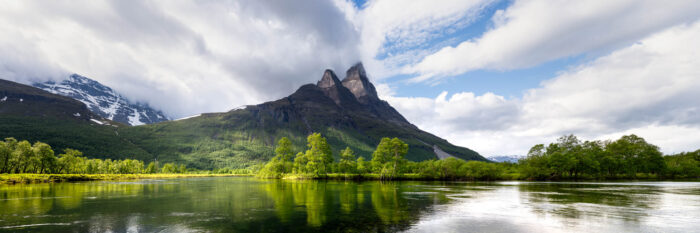 Panorama of Otertinden mountain in Norway