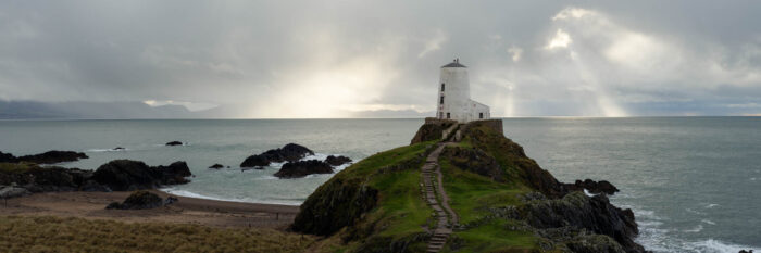 Panorama of a Anglesey Lighthouse in Wales