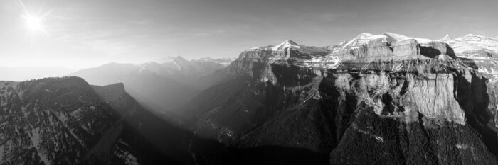 Aerial Panorama of Ordesa Valley Spain