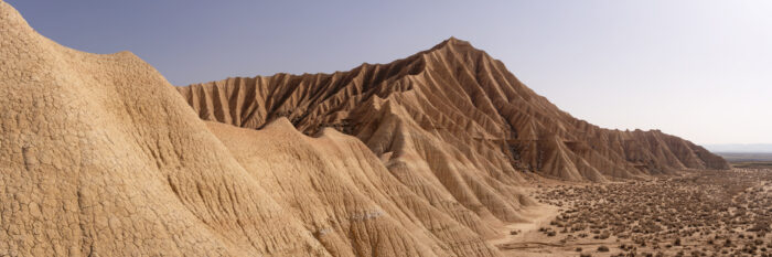 Panorama of the Bardenas Reales Badlands in Spain
