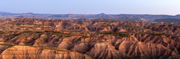 Panorama of the Los Colorados Canyons in Granada Spain