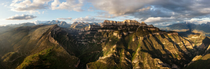 Panorama of the Cañón de Añisclo in the Ordesa Spanish Pyrenees