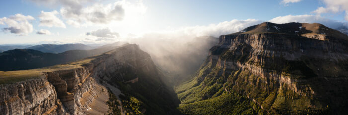 Panorama of the Ordesa y Monte Perdido Valley in the Spanish Pyrenees