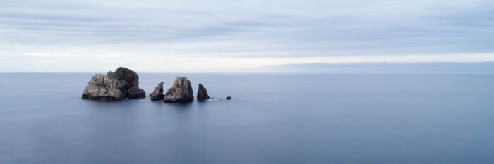 panorama of the Urros de Liencres coast in Spain