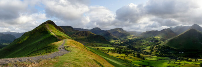 Panorama of catbells fell mountain in the Lake District