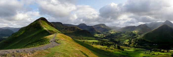 Panorama of catbells fell mountain in the Lake District