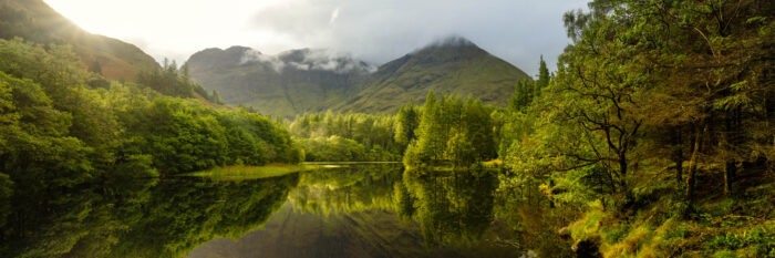 Panorama print of a beautiful Lochan in Glencoe, Scotland