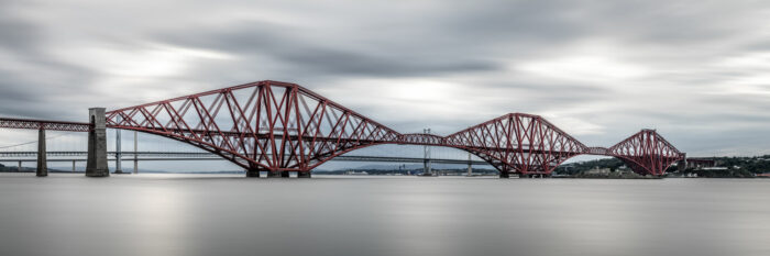 Panorama of the Forth Railway Bridge in Scotland