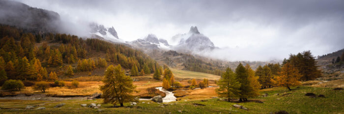 Panoramic print of the Vallée de la Clarée in Autumn in the French Alps