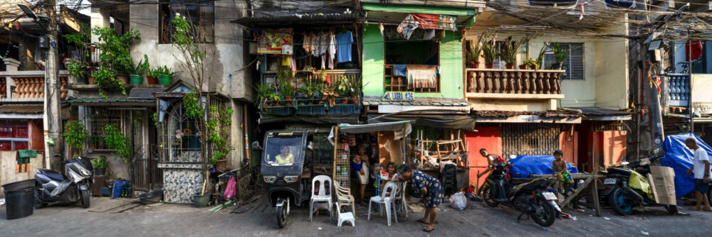Panorama of the communities and streets in Cebu Philippines